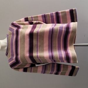 CHRISTOPHER & BANKS MULTICOLOR STRIPE SOFT FLEECE BLOUSE/ SWEATSHIRT L/S SIZE XL